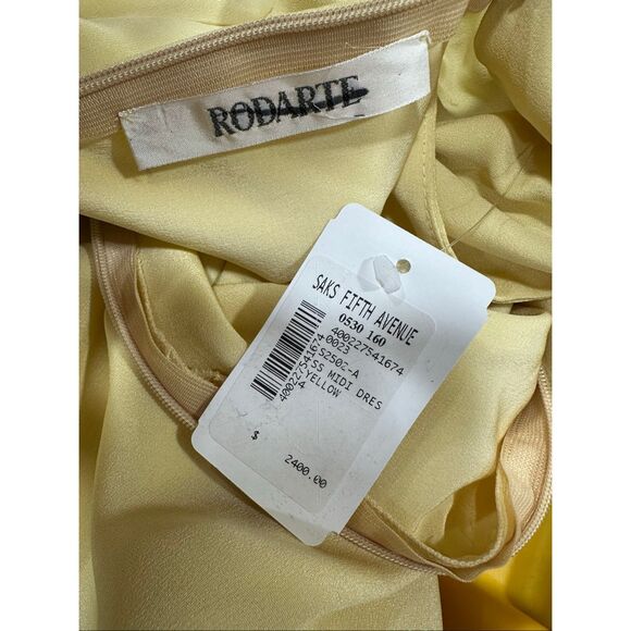 RODARTE Bow-embellished satin-trimmed silk-crepe maxi dress US 4 $2,400 - Picture 11 of 12